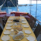 Pranzo nella baia di Pollara (Salina)
